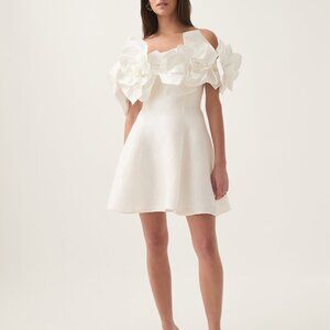 Aje Etta white floral mini dress, US 6/AUS 10